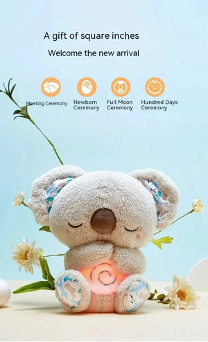 Planet Gates Baby Breathe Bear Soothes Baby Otter Plush Toy Children Soothing Music Sleep Companion Sound And Light Stuffed Doll Toy Gifts