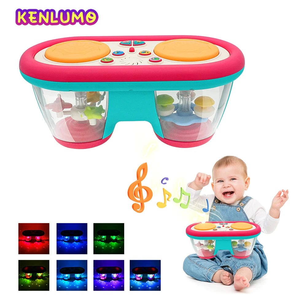 Planet Gates Baby Clap Drum KENLUMO 2024 New Kids Musical Toy Baby Clap Drum 12+ Month Rotating Music Sensory Toys Flash Light Instrument Early Educational