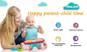 Planet Gates Baby Clap Drum KENLUMO 2024 New Kids Musical Toy Baby Clap Drum 12+ Month Rotating Music Sensory Toys Flash Light Instrument Early Educational