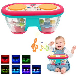 Planet Gates Baby Clap Drum KENLUMO 2024 New Kids Musical Toy Baby Clap Drum 12+ Month Rotating Music Sensory Toys Flash Light Instrument Early Educational