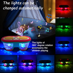 Planet Gates Baby Clap Drum KENLUMO 2024 New Kids Musical Toy Baby Clap Drum 12+ Month Rotating Music Sensory Toys Flash Light Instrument Early Educational