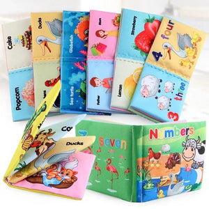 Planet Gates Baby Cloth Books Enlightenment Early Educational Toys Kids Fruits Animal Numbers Food Cognitive Book for Toddlers 12-72 Month
