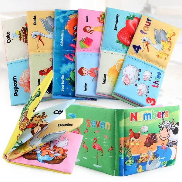 Planet Gates Baby Cloth Books Enlightenment Early Educational Toys Kids Fruits Animal Numbers Food Cognitive Book for Toddlers 12-72 Month