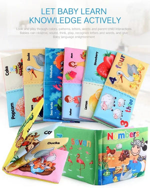 Planet Gates Baby Cloth Books Enlightenment Early Educational Toys Kids Fruits Animal Numbers Food Cognitive Book for Toddlers 12-72 Month