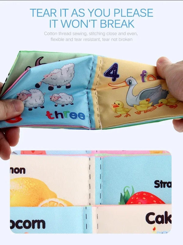 Planet Gates Baby Cloth Books Enlightenment Early Educational Toys Kids Fruits Animal Numbers Food Cognitive Book for Toddlers 12-72 Month