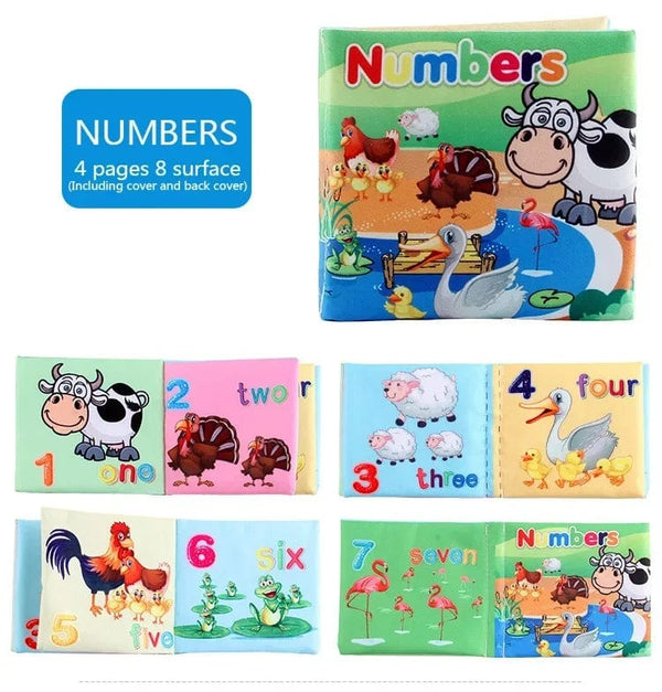 Planet Gates Baby Cloth Books Enlightenment Early Educational Toys Kids Fruits Animal Numbers Food Cognitive Book for Toddlers 12-72 Month