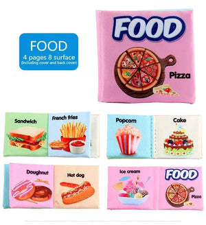 Planet Gates Baby Cloth Books Enlightenment Early Educational Toys Kids Fruits Animal Numbers Food Cognitive Book for Toddlers 12-72 Month