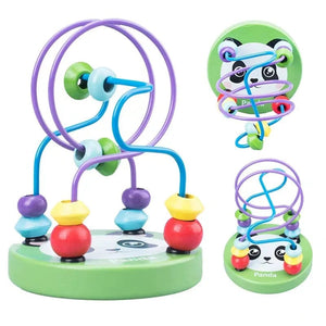 Planet Gates Baby Montessori Educational Math Toy Wooden mini Circles Bead Wire Maze Roller Coaster Abacus Puzzle toys For Kids Boy Girl Gift