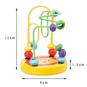 Planet Gates Baby Montessori Educational Math Toy Wooden mini Circles Bead Wire Maze Roller Coaster Abacus Puzzle toys For Kids Boy Girl Gift