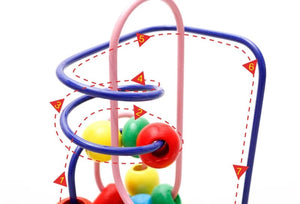 Planet Gates Baby Montessori Educational Math Toy Wooden mini Circles Bead Wire Maze Roller Coaster Abacus Puzzle toys For Kids Boy Girl Gift