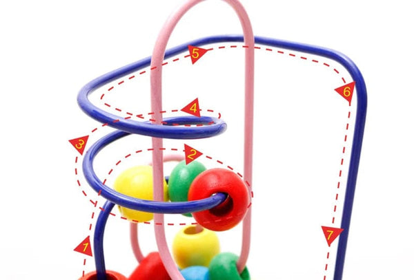Planet Gates Baby Montessori Educational Math Toy Wooden mini Circles Bead Wire Maze Roller Coaster Abacus Puzzle toys For Kids Boy Girl Gift