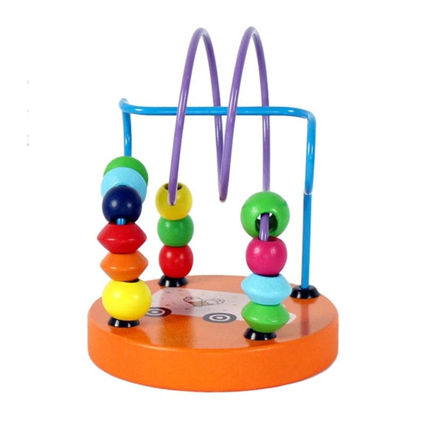 Planet Gates Baby Montessori Educational Math Toy Wooden mini Circles Bead Wire Maze Roller Coaster Abacus Puzzle toys For Kids Boy Girl Gift