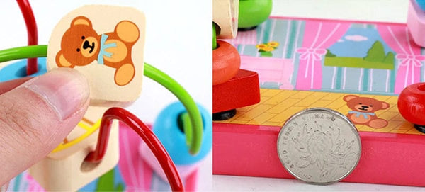 Planet Gates Baby Montessori Educational Math Toy Wooden mini Circles Bead Wire Maze Roller Coaster Abacus Puzzle toys For Kids Boy Girl Gift