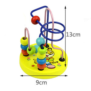 Planet Gates Baby Montessori Educational Math Toy Wooden mini Circles Bead Wire Maze Roller Coaster Abacus Puzzle toys For Kids Boy Girl Gift