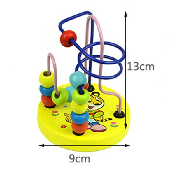 Planet Gates Baby Montessori Educational Math Toy Wooden mini Circles Bead Wire Maze Roller Coaster Abacus Puzzle toys For Kids Boy Girl Gift