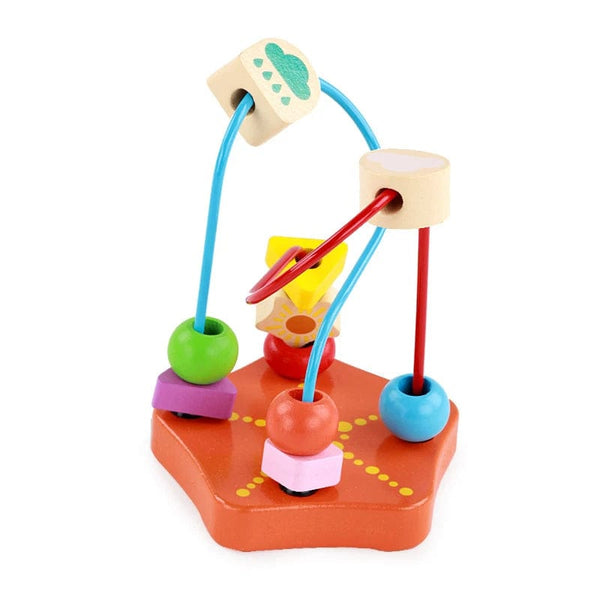 Planet Gates Baby Montessori Educational Math Toy Wooden mini Circles Bead Wire Maze Roller Coaster Abacus Puzzle toys For Kids Boy Girl Gift
