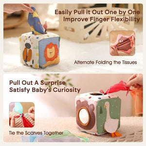 Planet Gates Baby Montessori Toy Magic Tissue Box Cotton Educational Learning Activity Sensory Toy For Kids Finger Exercising Busy Board Game