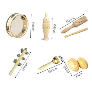 Planet Gates Baby Music Toys Castanets Sand Hammer Tambourine Triangle Double Ringer Montessori Percussion Instrument Toys Newborn Gifts