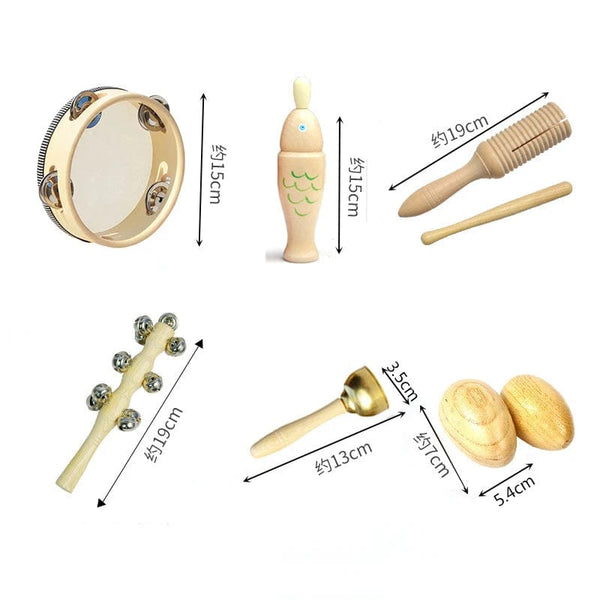 Planet Gates Baby Music Toys Castanets Sand Hammer Tambourine Triangle Double Ringer Montessori Percussion Instrument Toys Newborn Gifts
