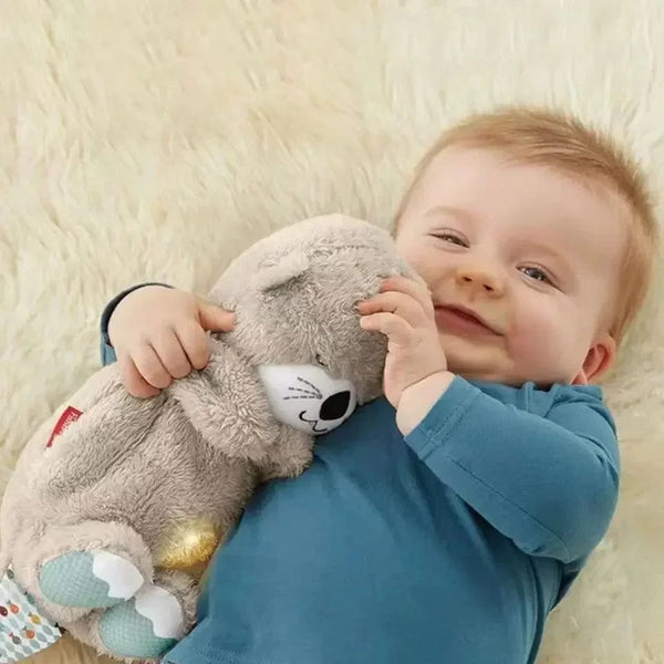 Planet Gates Baby Pacify Breathing Rabbit Doll Soothes Otter Plush Toy Children Soothing Music Sleep Companion Toy Bear Stuffed Gift for Kids