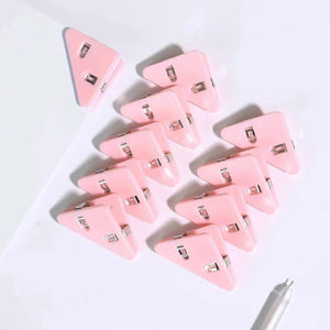 Planet Gates baby pink Kawaii 5pcs Triangle Corner Clips File Paper Clips File Index Photo Clamp Page Holder Korean Stationery Office Desk Organizer