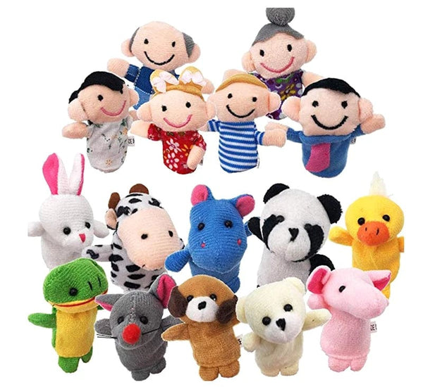 Planet Gates Baby Plush Toy Finger Puppets Tell Story Props 10pcs Animals or 6pcs Family Doll Kids Toys Children Gift GYH