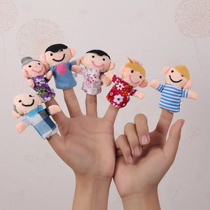 Planet Gates Baby Plush Toy Finger Puppets Tell Story Props 10pcs Animals or 6pcs Family Doll Kids Toys Children Gift GYH