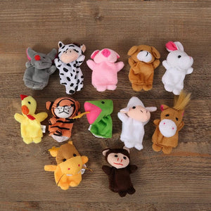 Planet Gates Baby Plush Toy Finger Puppets Tell Story Props 10pcs Animals or 6pcs Family Doll Kids Toys Children Gift GYH