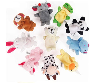 Planet Gates Baby Plush Toy Finger Puppets Tell Story Props 10pcs Animals or 6pcs Family Doll Kids Toys Children Gift GYH