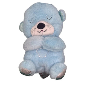 Planet Gates Baby Soothing Animals Plush Toys Breathing Bear Kids Sleeping Appease Companion Sound and Light Stuffed Otter Doll Birthday Gift