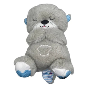 Planet Gates Baby Soothing Animals Plush Toys Breathing Bear Kids Sleeping Appease Companion Sound and Light Stuffed Otter Doll Birthday Gift