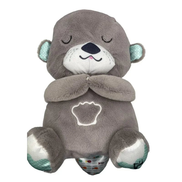Planet Gates Baby Soothing Animals Plush Toys Breathing Bear Kids Sleeping Appease Companion Sound and Light Stuffed Otter Doll Birthday Gift