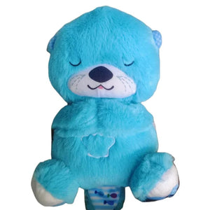 Planet Gates Baby Soothing Animals Plush Toys Breathing Bear Kids Sleeping Appease Companion Sound and Light Stuffed Otter Doll Birthday Gift