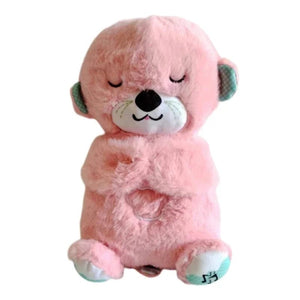 Planet Gates Baby Soothing Animals Plush Toys Breathing Bear Kids Sleeping Appease Companion Sound and Light Stuffed Otter Doll Birthday Gift