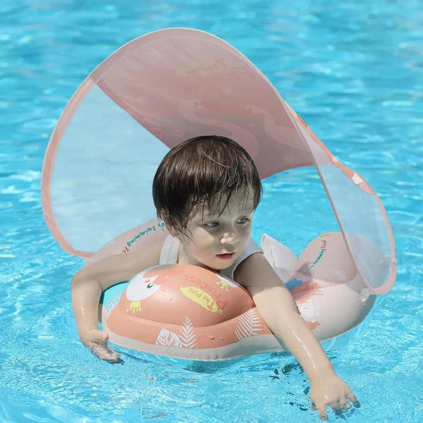 Planet Gates Baby Swimming Float With Canopy Inflatable Infant Ring Kids Pool Accessories Circle Bathing Summer Toys