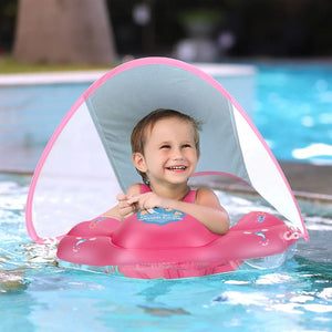 Planet Gates Baby Swimming Float With Canopy Inflatable Infant Ring Kids Pool Accessories Circle Bathing Summer Toys