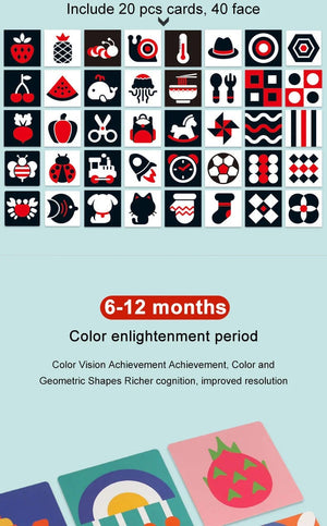 Planet Gates Baby Visual Stimulation Cards Montessori High Contrast Flash Card Infant Gift For Children Cognition Toy