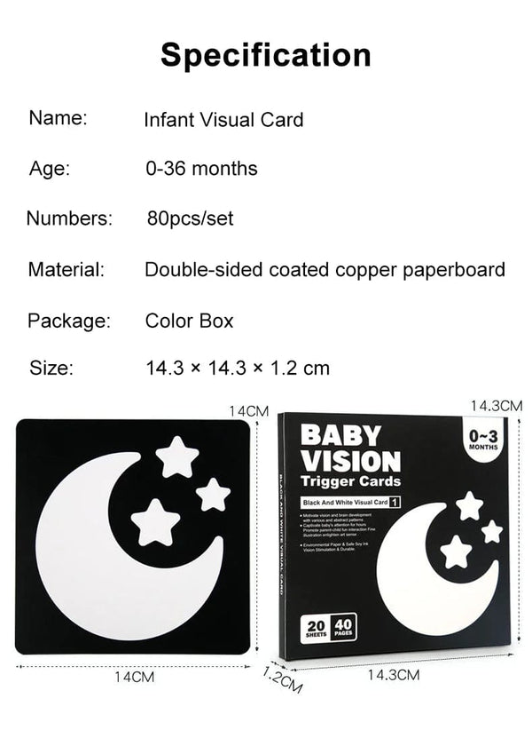 Planet Gates Baby Visual Stimulation Cards Montessori High Contrast Flash Card Infant Gift For Children Cognition Toy