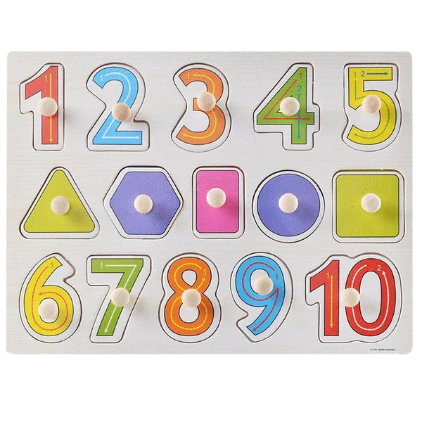 Planet Gates Baby Wooden Grab Board Number Letter Shape Recognition Puzzle Children Early Education Puzzle Toys Montessori Learning TMZ