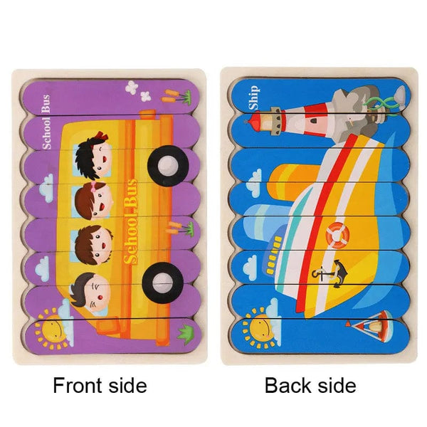 Planet Gates Baby Wooden Montessori Puzzle Child Game Wooden Puzzle 3D Cartoon Animal Puzzle Babies Toys Puzzles For Kids 1 2 3 Year Old