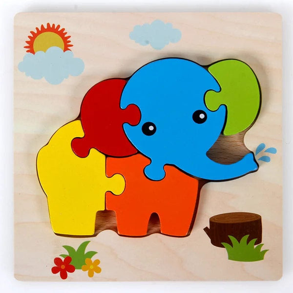 Planet Gates Baby Wooden Montessori Puzzle Child Game Wooden Puzzle 3D Cartoon Animal Puzzle Babies Toys Puzzles For Kids 1 2 3 Year Old