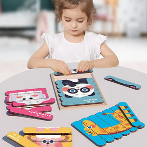 Planet Gates Baby Wooden Montessori Puzzle Child Game Wooden Puzzle 3D Cartoon Animal Puzzle Babies Toys Puzzles For Kids 1 2 3 Year Old