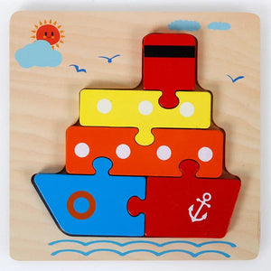 Planet Gates Baby Wooden Montessori Puzzle Child Game Wooden Puzzle 3D Cartoon Animal Puzzle Babies Toys Puzzles For Kids 1 2 3 Year Old