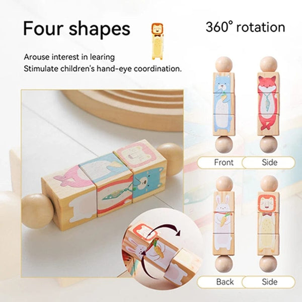 Planet Gates Baby Wooden Rotating Jigsaw Puzzle Hand bell Toy Baby Mobile Musical Rattle Toy Montessori Puzzle Game For Babies Newbaby Gift