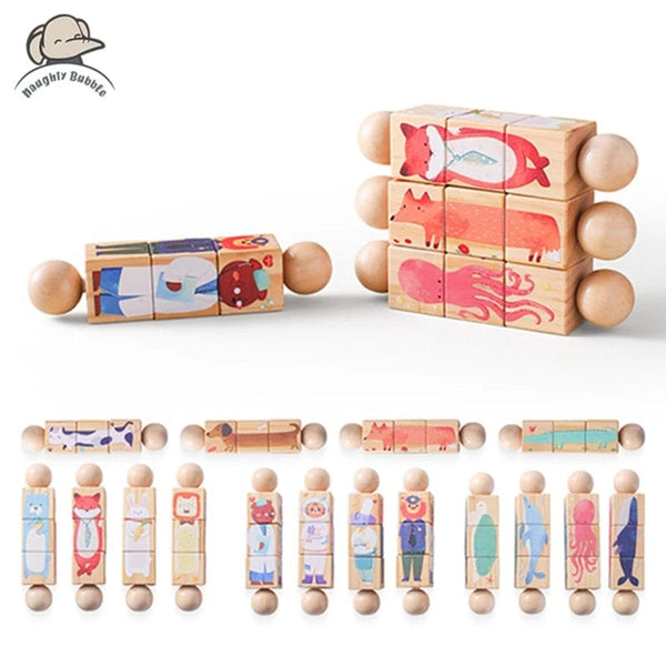 Planet Gates Baby Wooden Rotating Jigsaw Puzzle Hand bell Toy Baby Mobile Musical Rattle Toy Montessori Puzzle Game For Babies Newbaby Gift