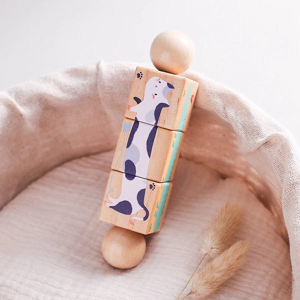 Planet Gates Baby Wooden Rotating Jigsaw Puzzle Hand bell Toy Baby Mobile Musical Rattle Toy Montessori Puzzle Game For Babies Newbaby Gift