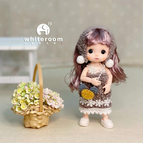 Planet Gates Baby0019 / CHINA / Green eyes New BjD 16CM Doll For Gitls 13 Movable Joints Cute Face and Blue Eyes with Clothes Shoes Mini Dolls Girl Gift for Girls Diy Toys