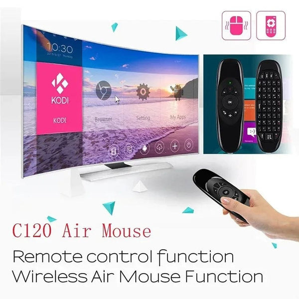 Planet Gates Backlit / CHINA C120 RGB Backlight Fly Air Mouse Gyro Sensor Wireless 2.4G RF Keyboard Remote Control For Android Smart TV Box