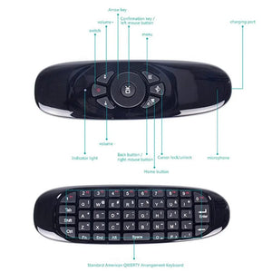 Planet Gates Backlit / CHINA C120 RGB Backlight Fly Air Mouse Gyro Sensor Wireless 2.4G RF Keyboard Remote Control For Android Smart TV Box
