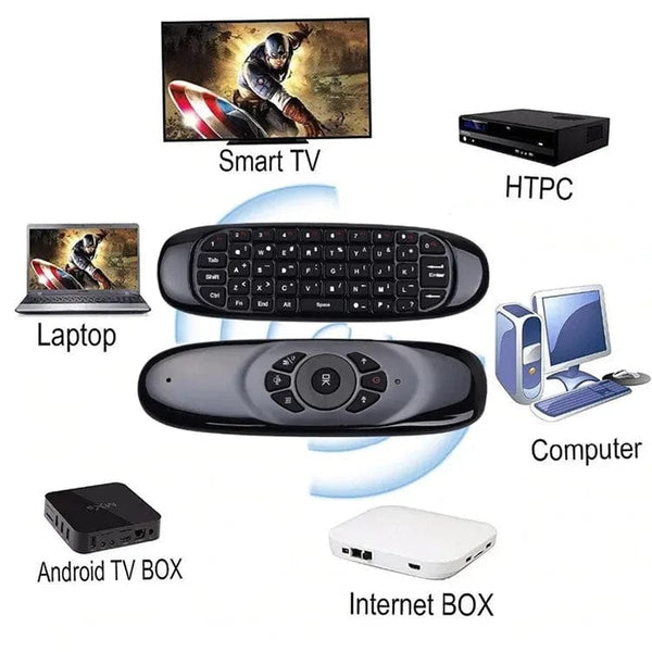 Planet Gates Backlit / CHINA C120 RGB Backlight Fly Air Mouse Gyro Sensor Wireless 2.4G RF Keyboard Remote Control For Android Smart TV Box